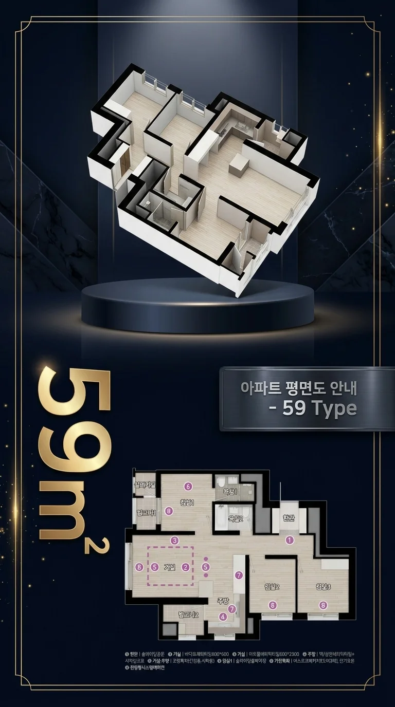 아파트 59m2 평면타입